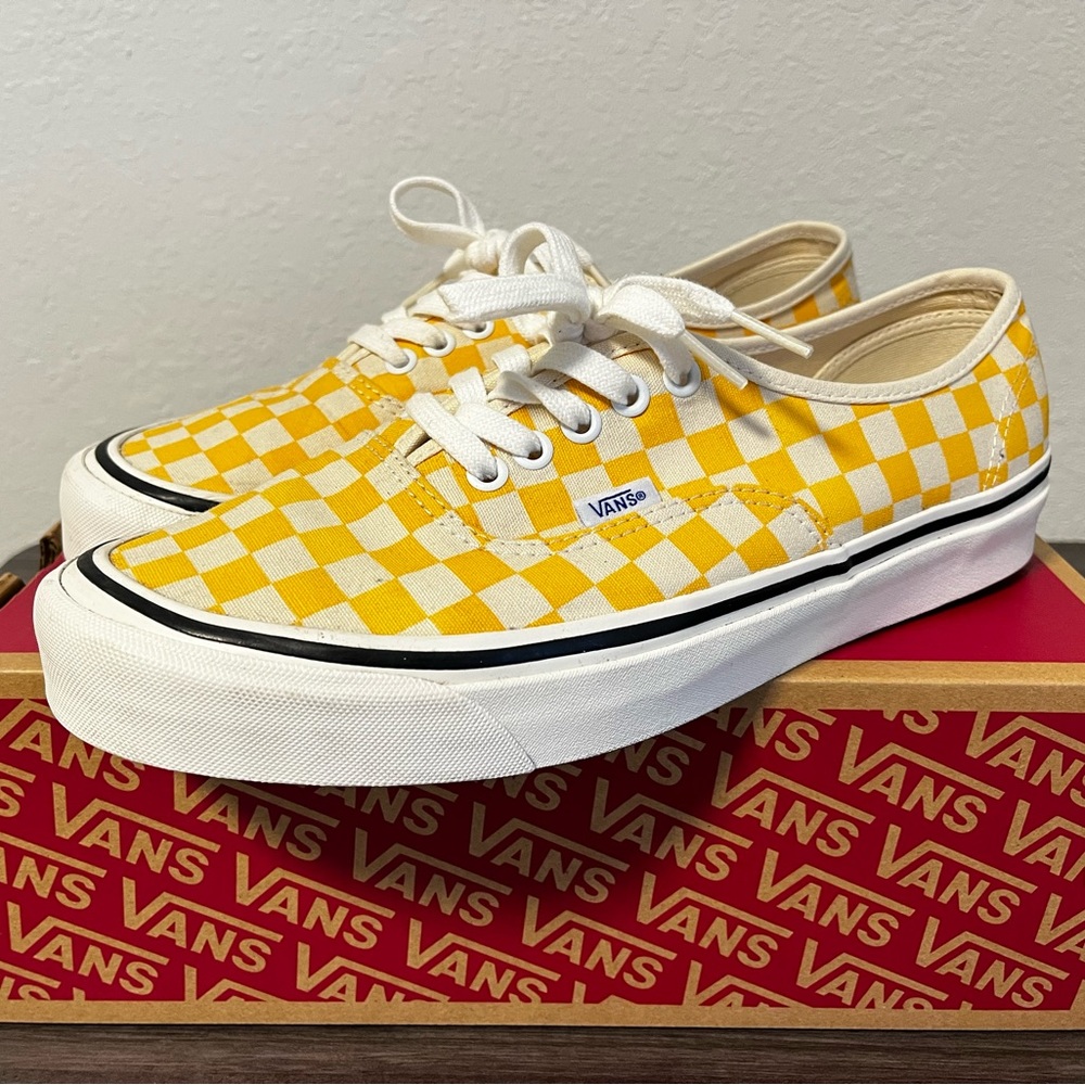 Vans Authentic 44 Dx Yellow Checkerboard Men’s Size 11